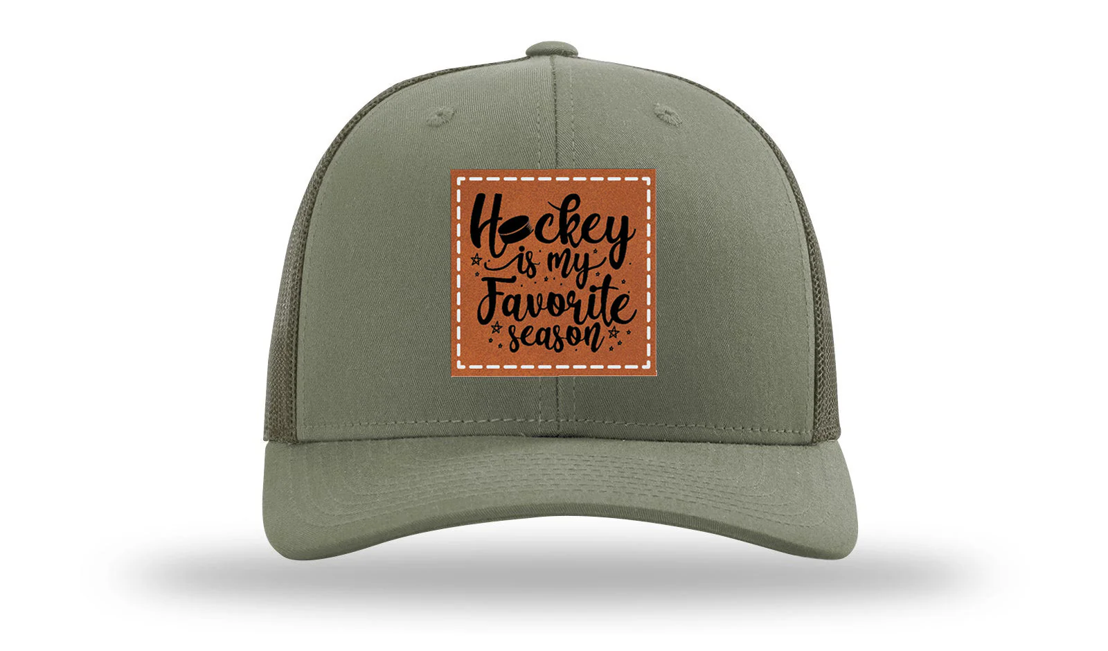 Hockey Is My Favorite Season Leather Patch Richardson 112 Hat - Image 3
