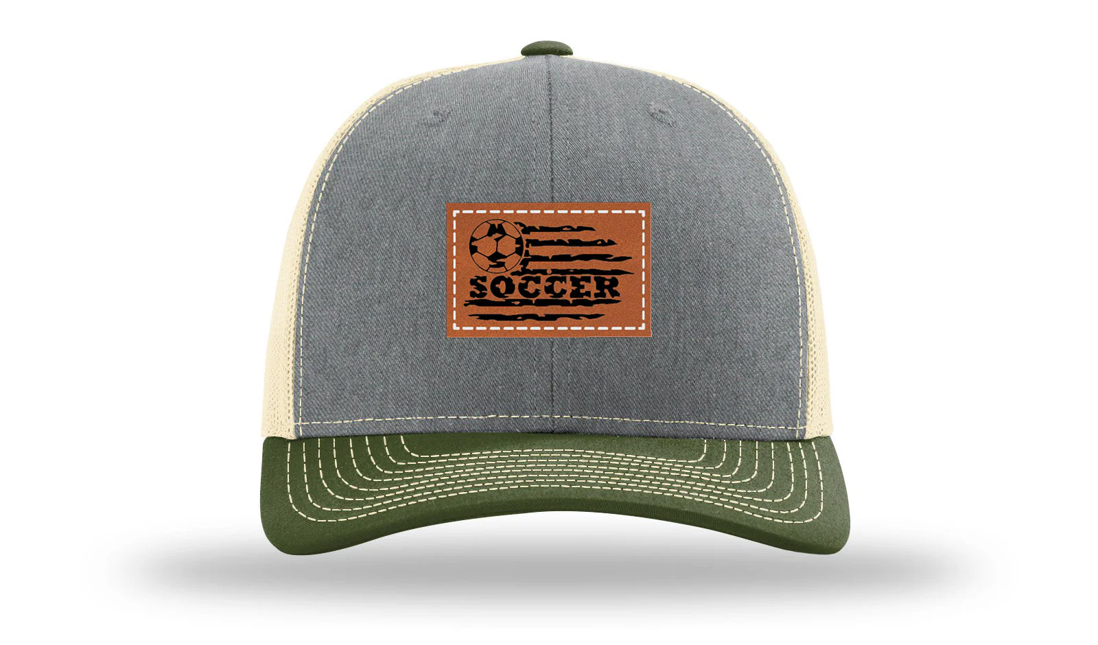 Soccer Flag Leather Patch Richardson 112 Hat - Image 38