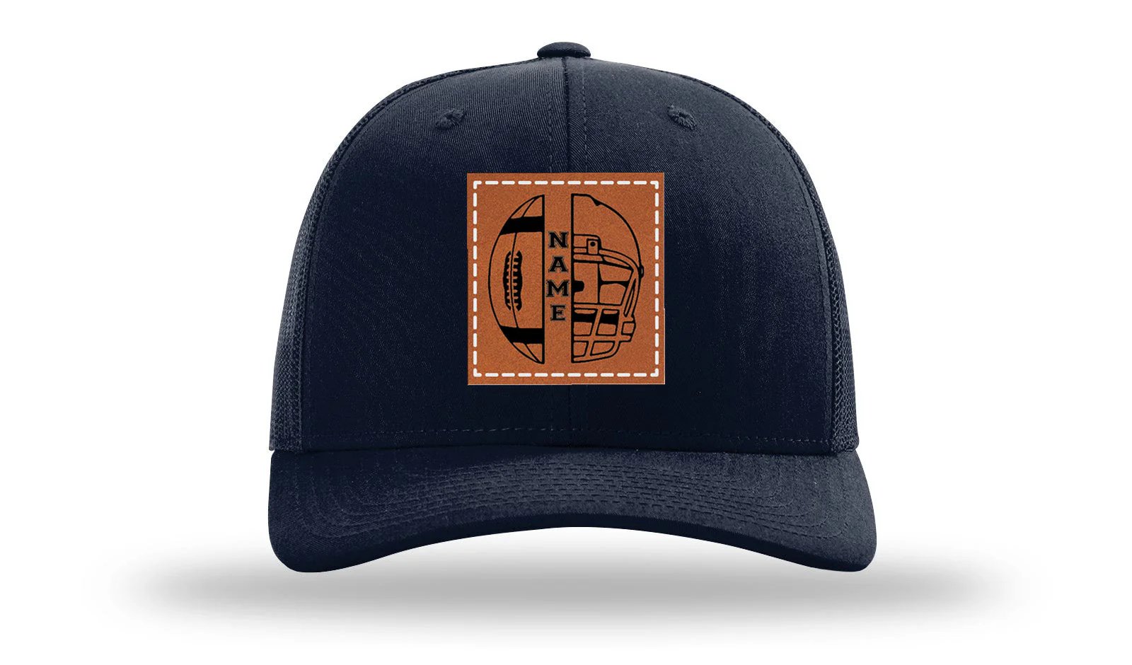 Football Helmet with Name Leather Patch Richardson 112 Hat - Image 4