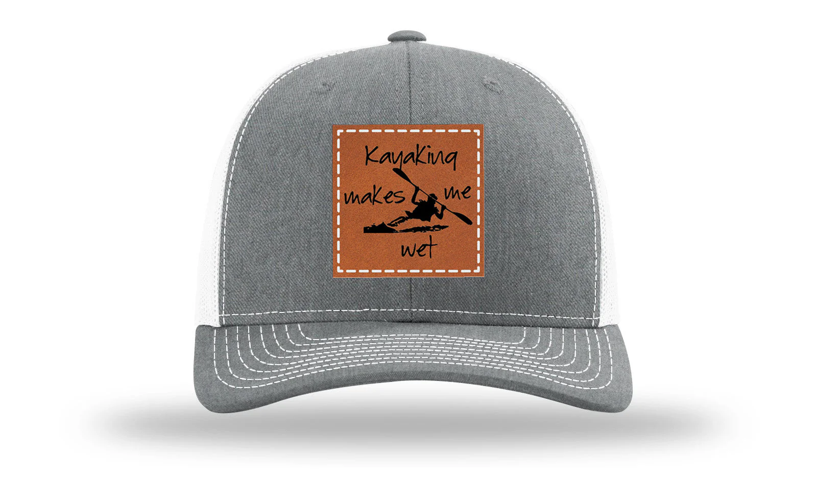 Kayaking Makes Me Wet Leather Patch Richardson 112 Hat - Image 21