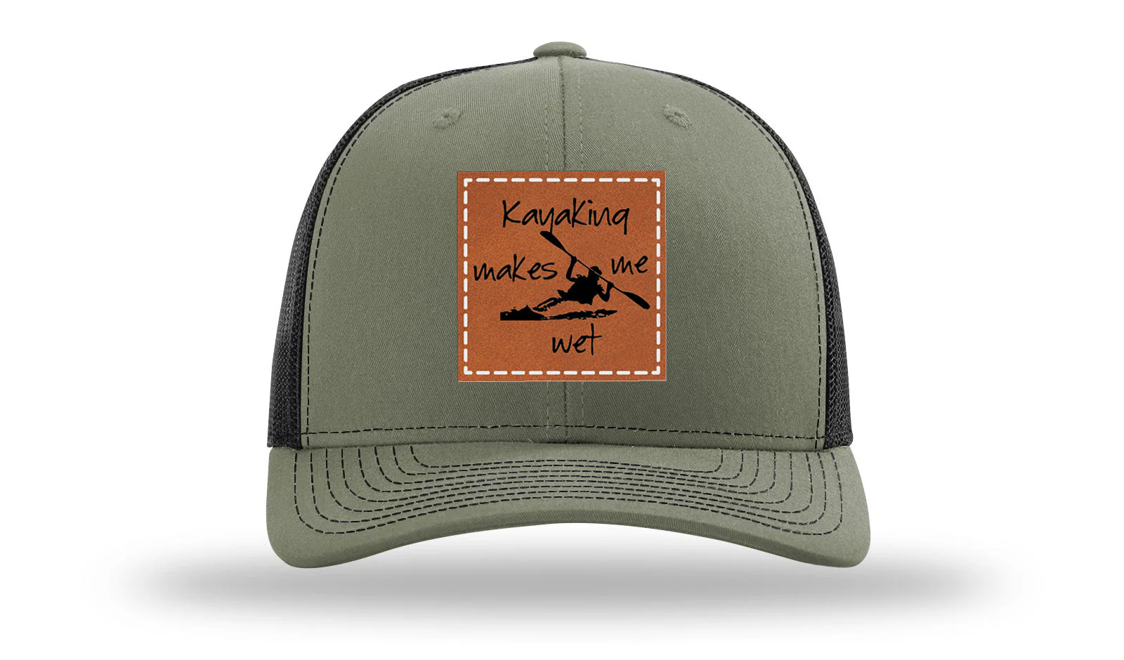 Kayaking Makes Me Wet Leather Patch Richardson 112 Hat - Image 25