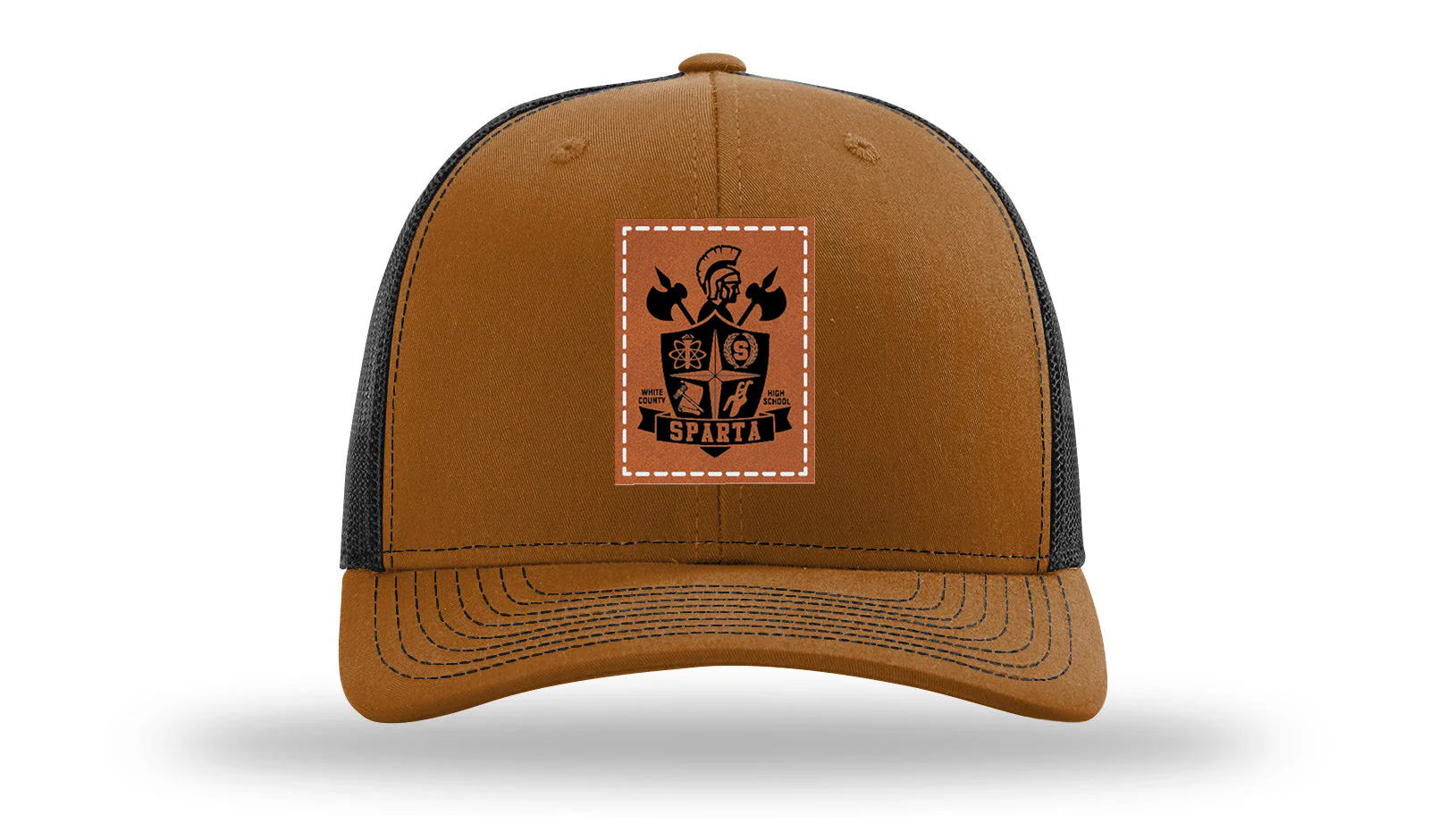 White County High School Sheild Leather Patch Richardson 112 Hat - Image 10