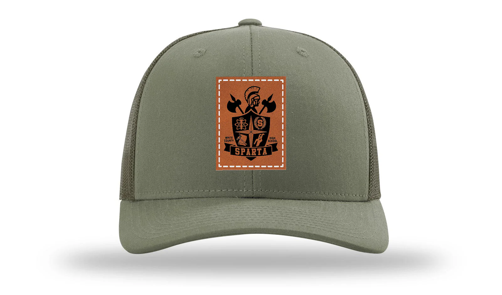 White County High School Sheild Leather Patch Richardson 112 Hat - Image 3