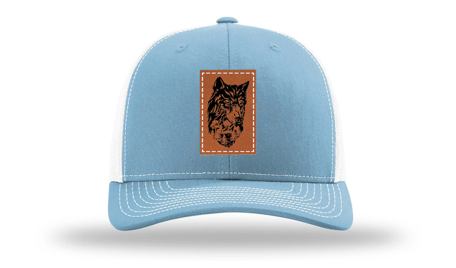 Wolf With Trees Leather Patch Richardson 112 Hat - Image 19