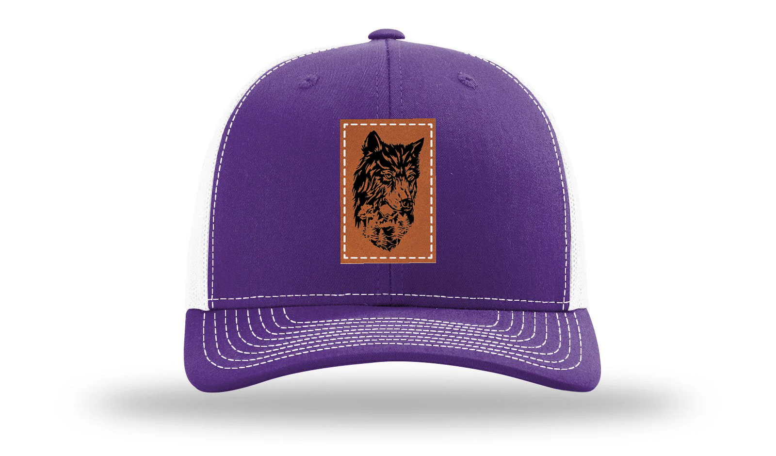Wolf With Trees Leather Patch Richardson 112 Hat - Image 30