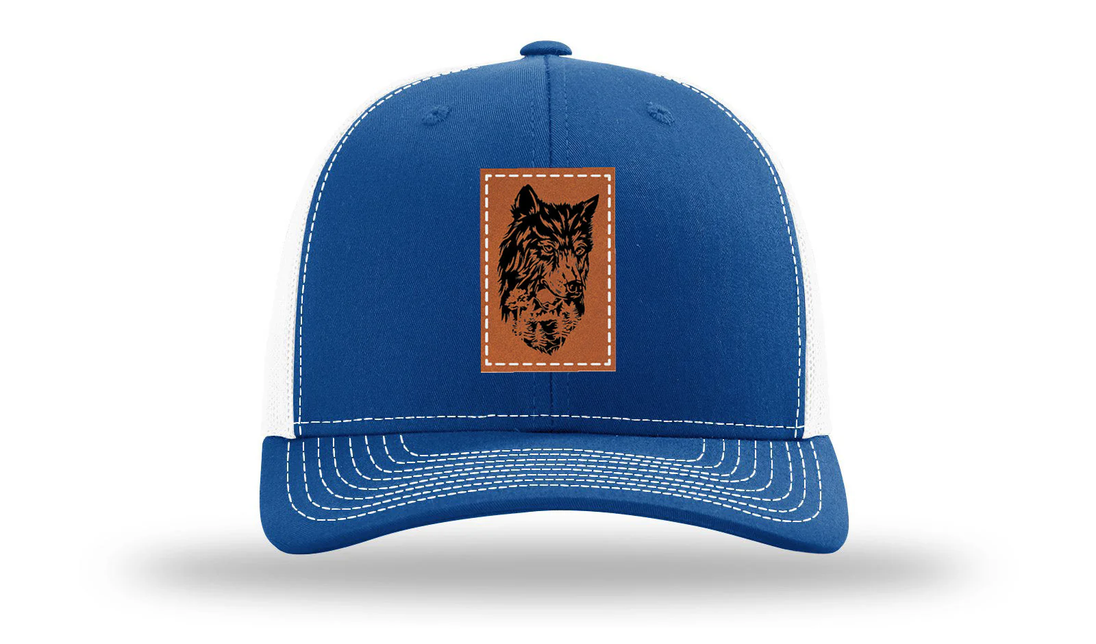 Wolf With Trees Leather Patch Richardson 112 Hat - Image 32