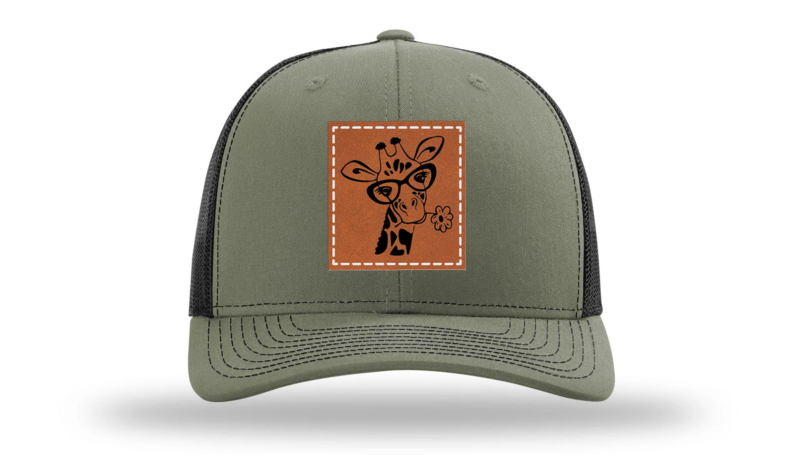 Giraffe with Daisy Leather Patch Richardson 112 Hat - Image 25