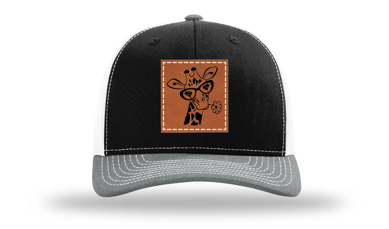 Giraffe with Daisy Leather Patch Richardson 112 Hat - Image 33