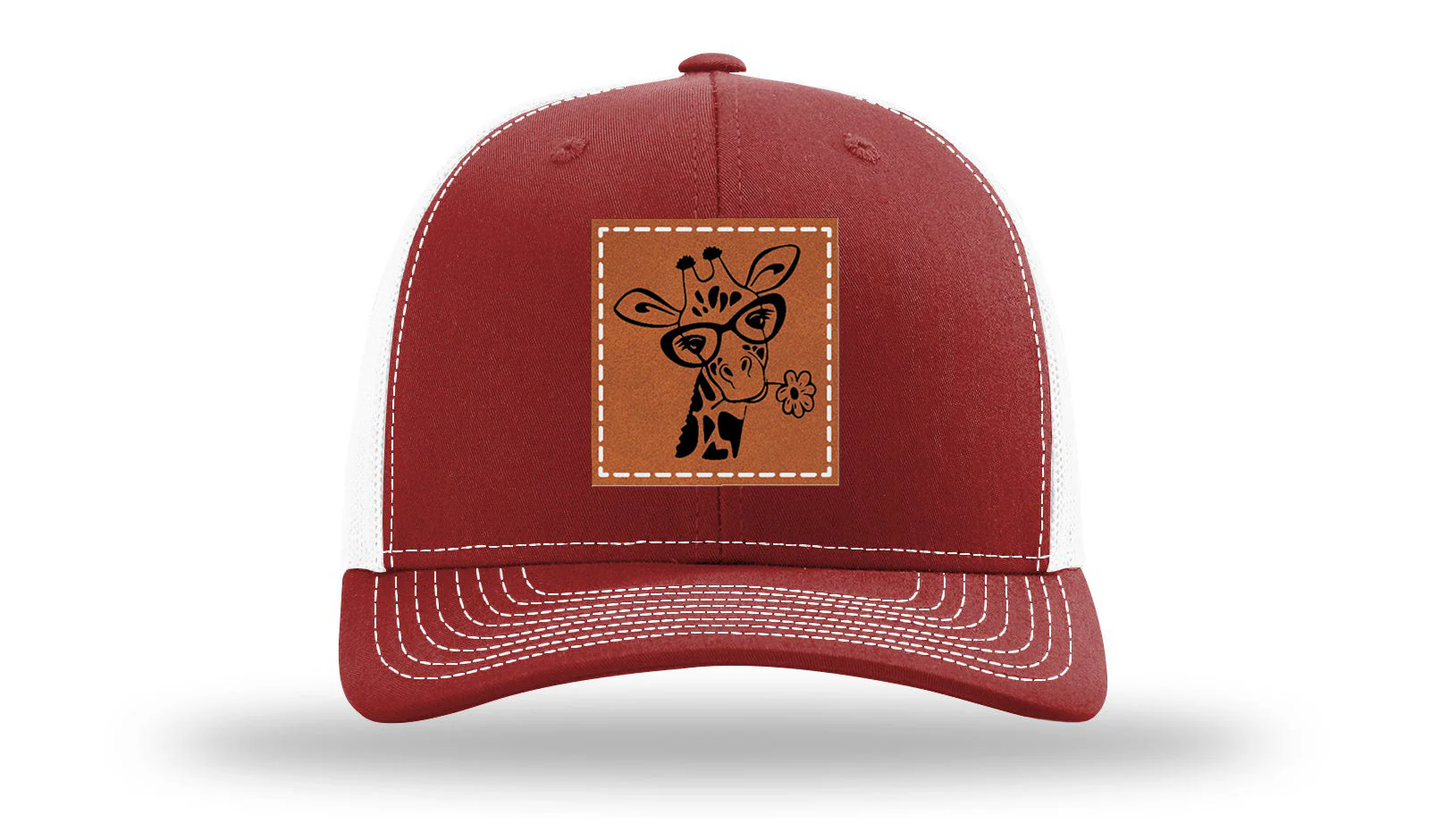 Giraffe with Daisy Leather Patch Richardson 112 Hat - Image 9