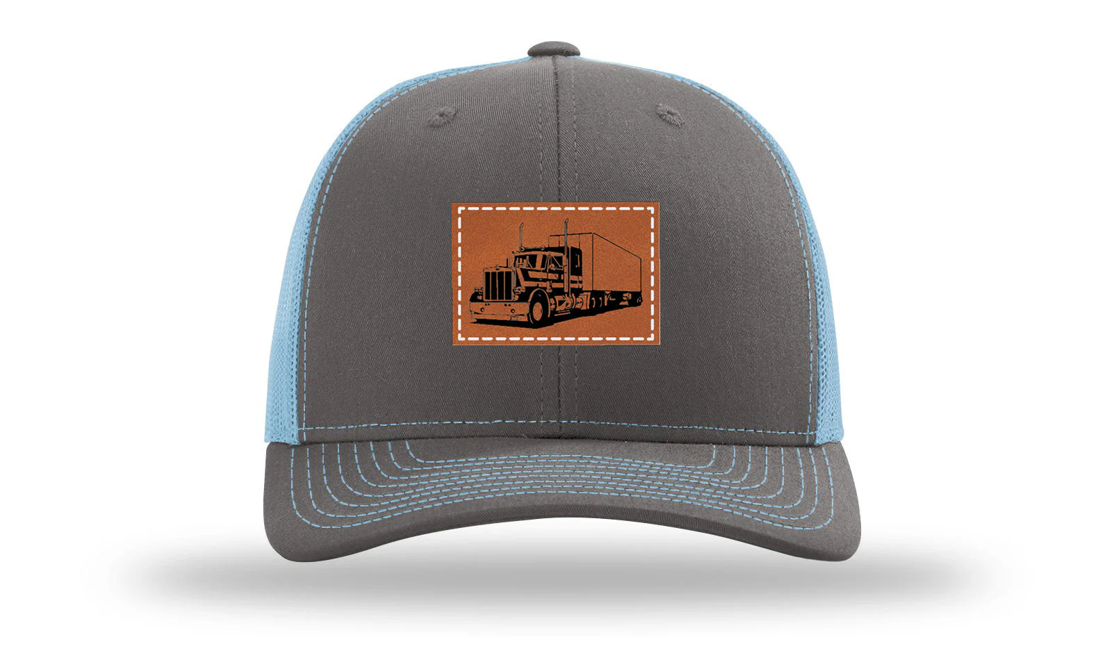 Semi Truck Leather Patch Richardson 112 Hat - Image 12