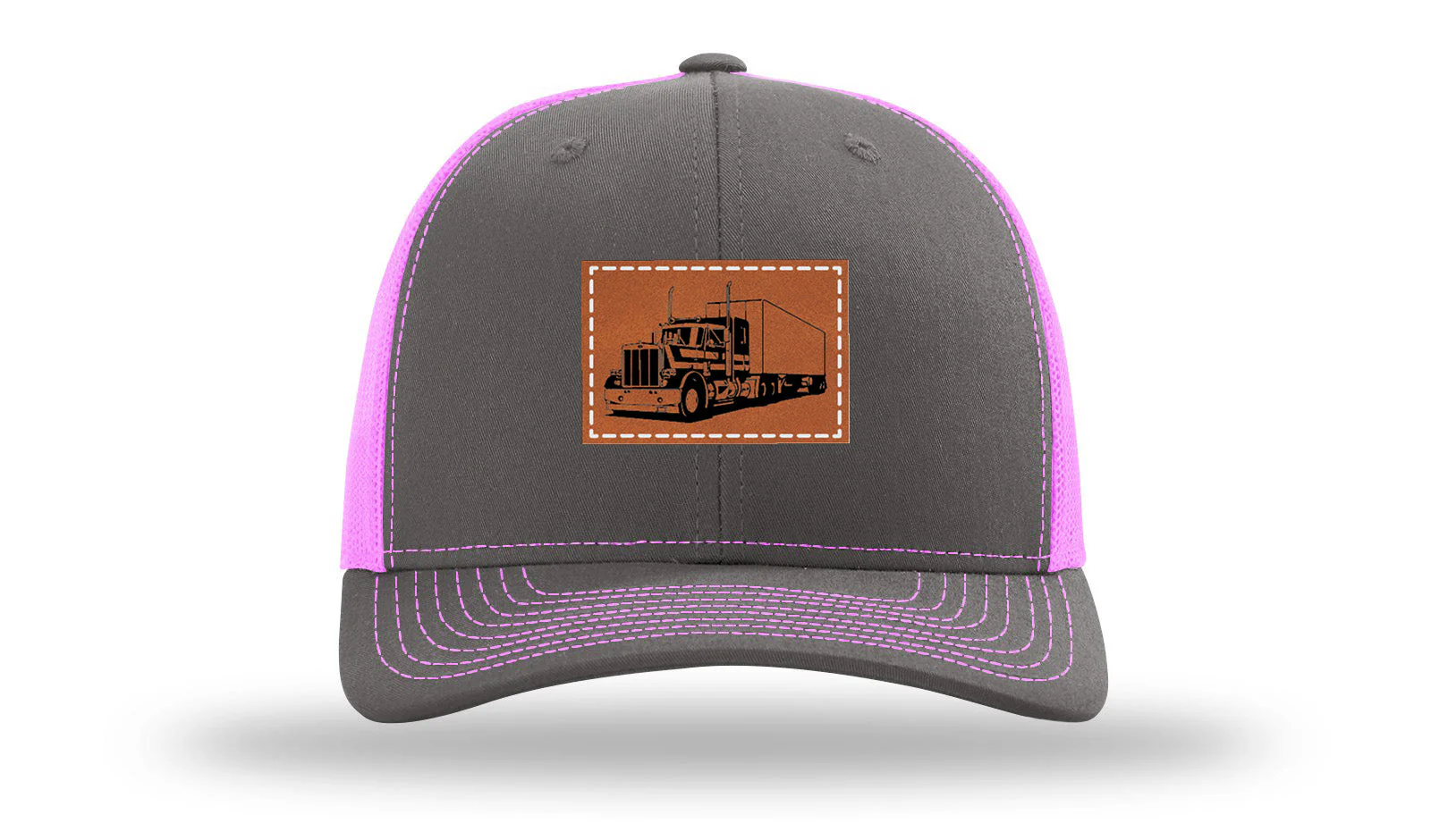 Semi Truck Leather Patch Richardson 112 Hat - Image 15