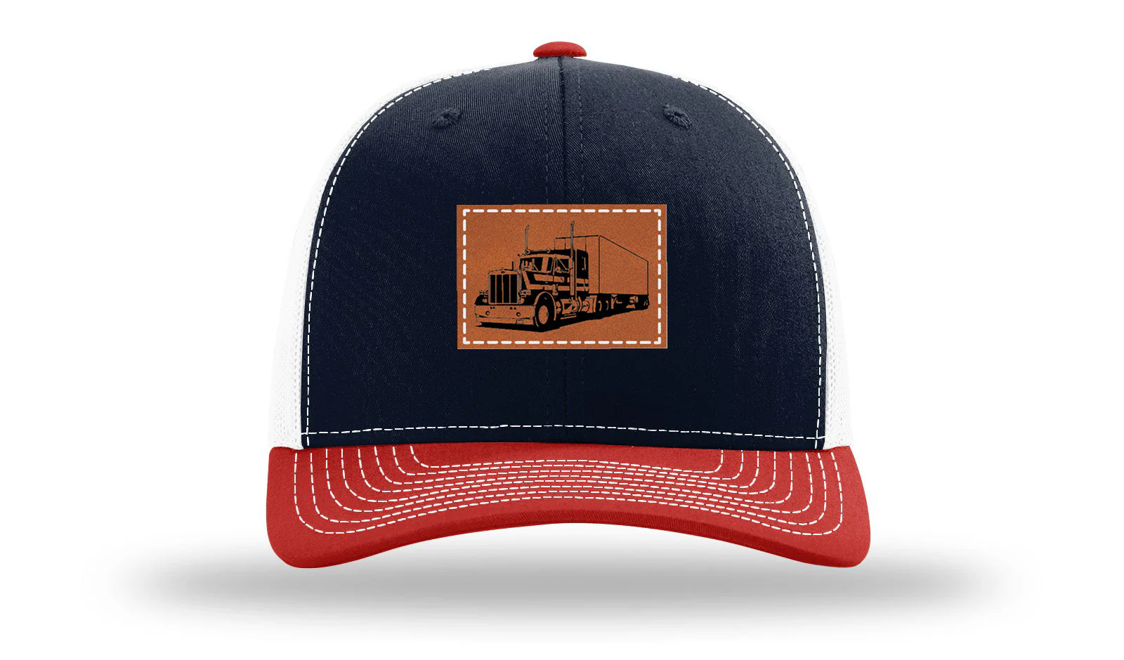 Semi Truck Leather Patch Richardson 112 Hat - Image 40
