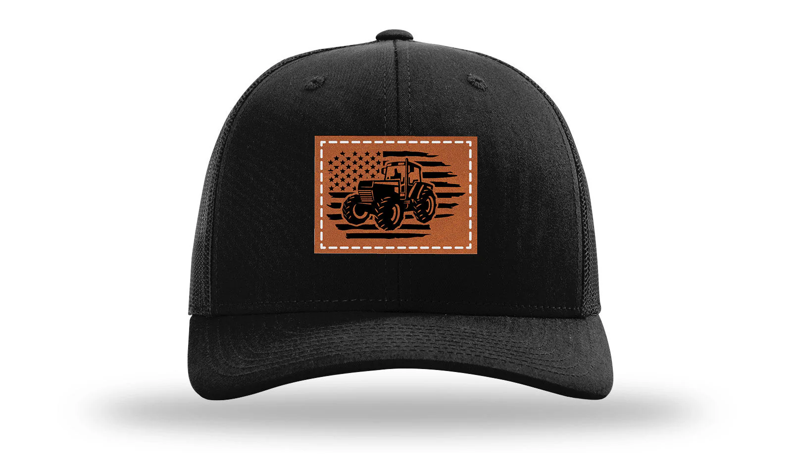 Tractor Flag 3 Leather Patch Richardson 112 Hat