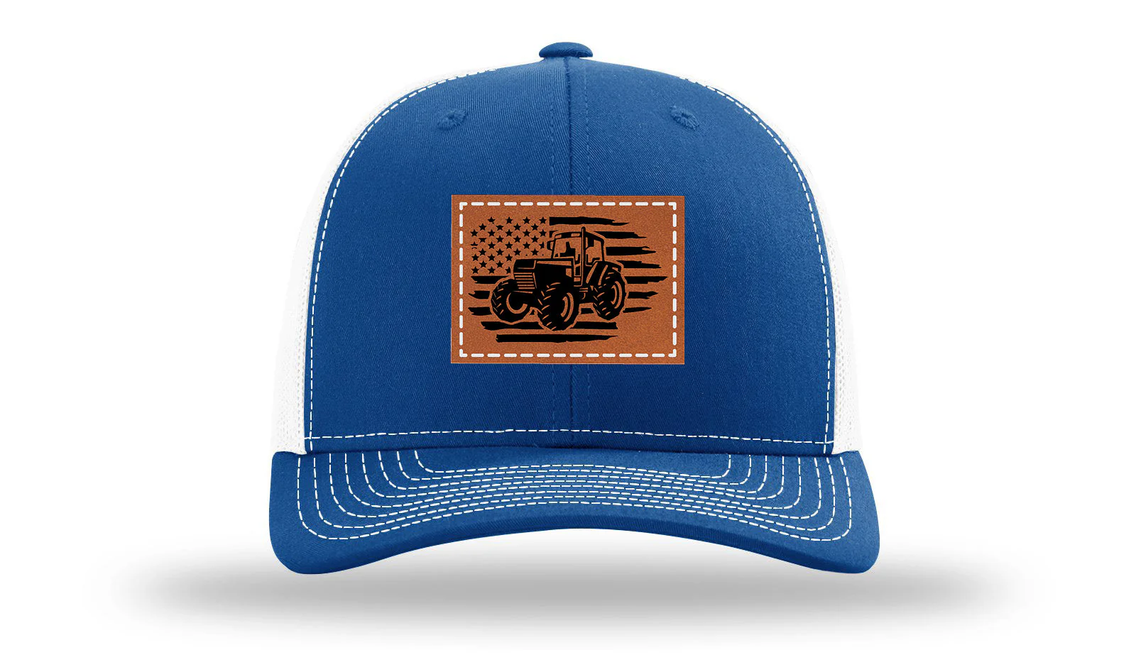Tractor Flag 3 Leather Patch Richardson 112 Hat - Image 32