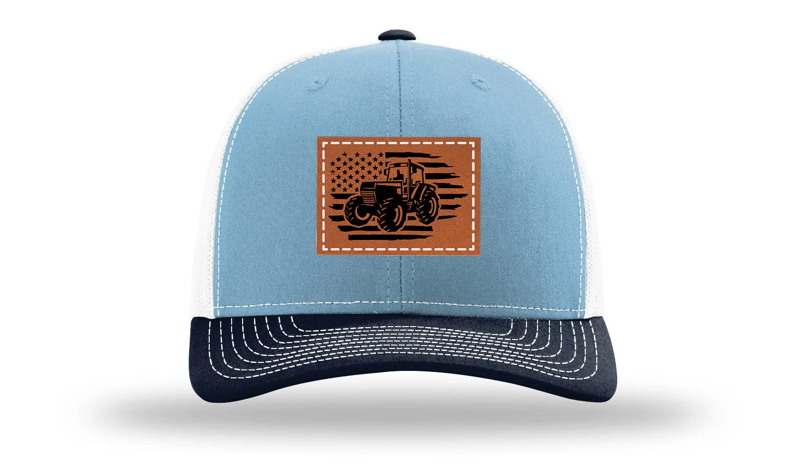 Tractor Flag 3 Leather Patch Richardson 112 Hat - Image 34
