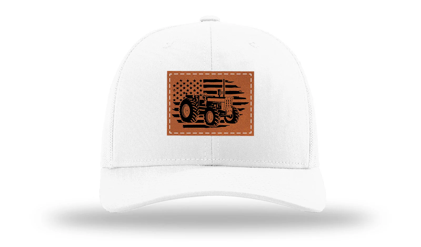 Tractor Flag Leather Patch Richardson 112 Hat - Image 5