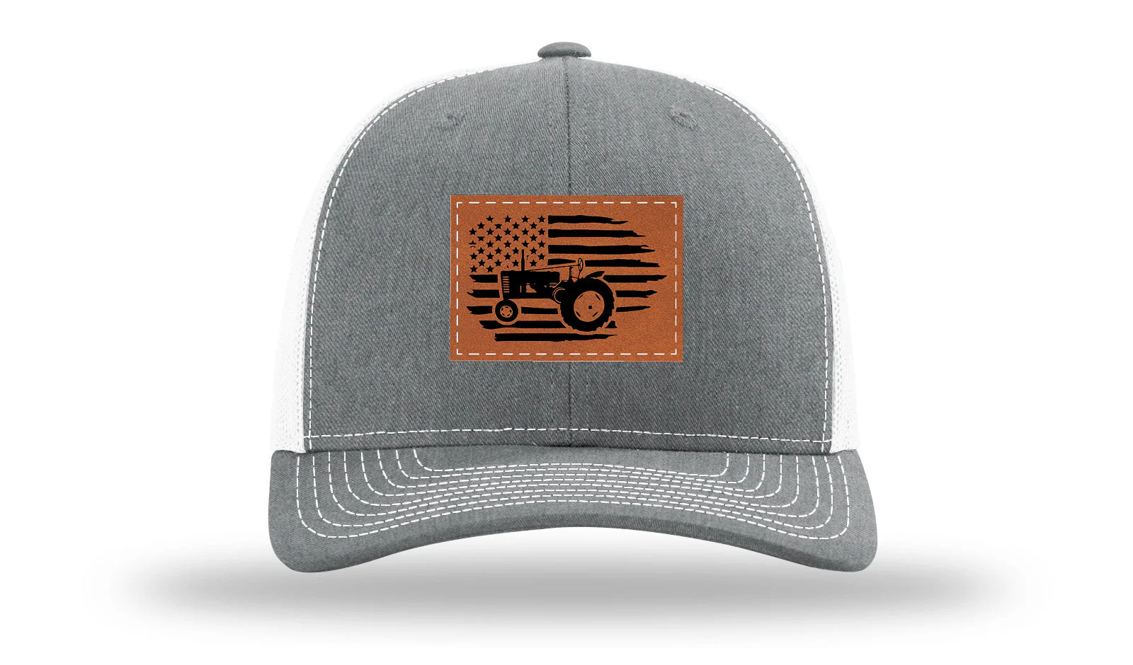 Tractor Flag 2 Leather Patch Richardson 112 Hat - Image 21