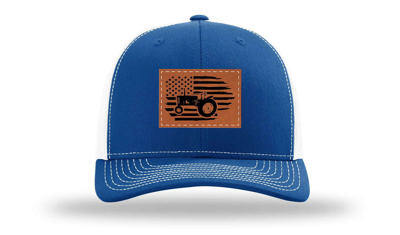 Tractor Flag 2 Leather Patch Richardson 112 Hat - Image 32