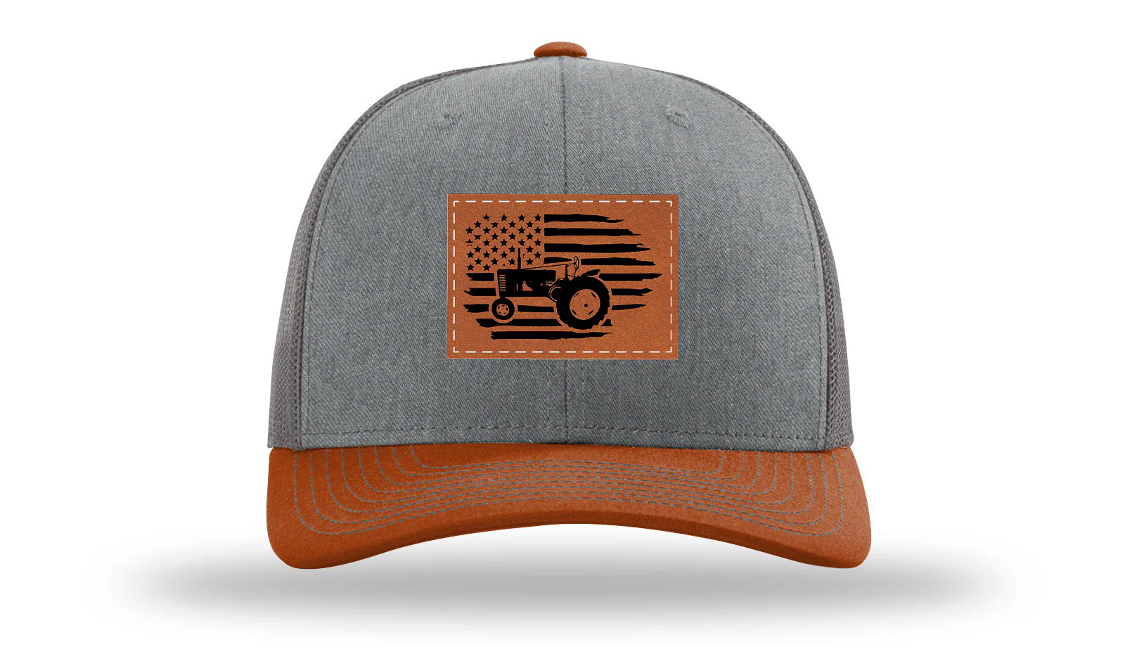 Tractor Flag 2 Leather Patch Richardson 112 Hat - Image 39