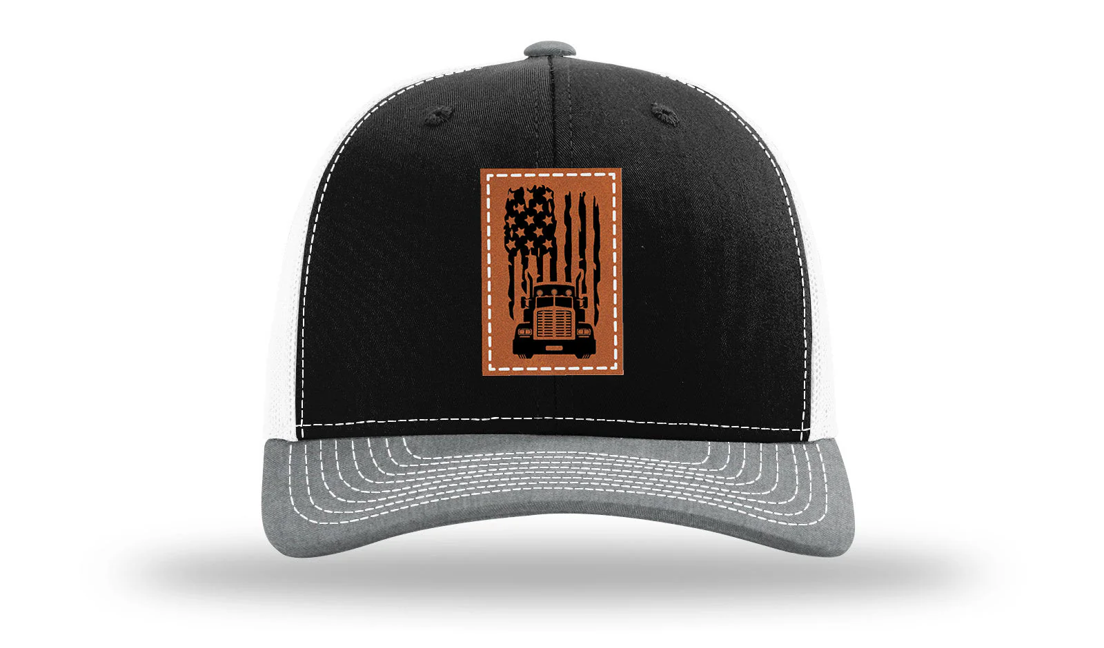 Truck Flag Leather Patch Richardson 112 Hat - Image 33