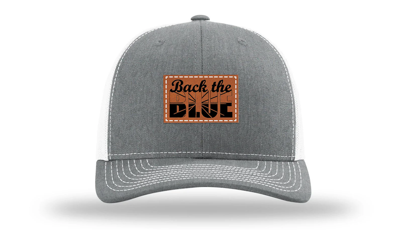 Back The Blue Leather Patch Richardson 112 Hat - Image 21