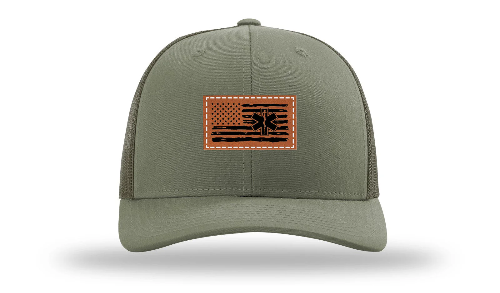 EMS Flag Leather Patch Richardson 112 Hat - Image 3