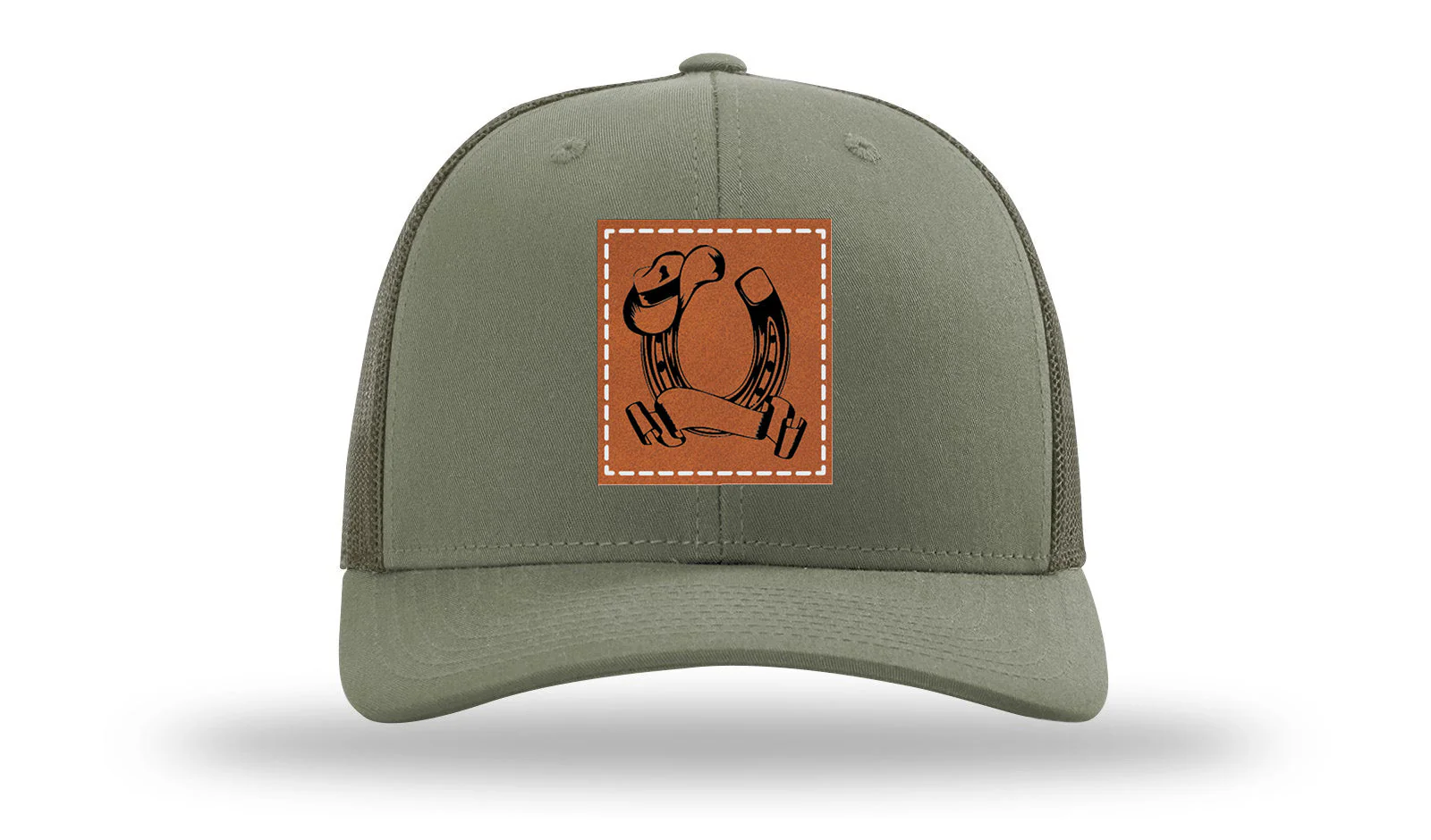 Horseshoe Name Leather Patch Richardson 112 Hat - Image 3