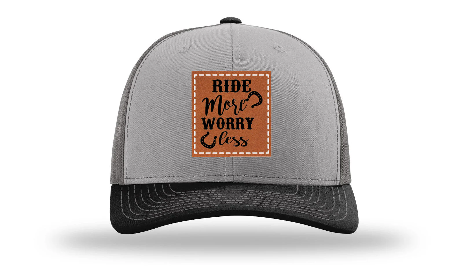 Ride More Worry Less Leather Patch Richardson 112 Hat - Image 36