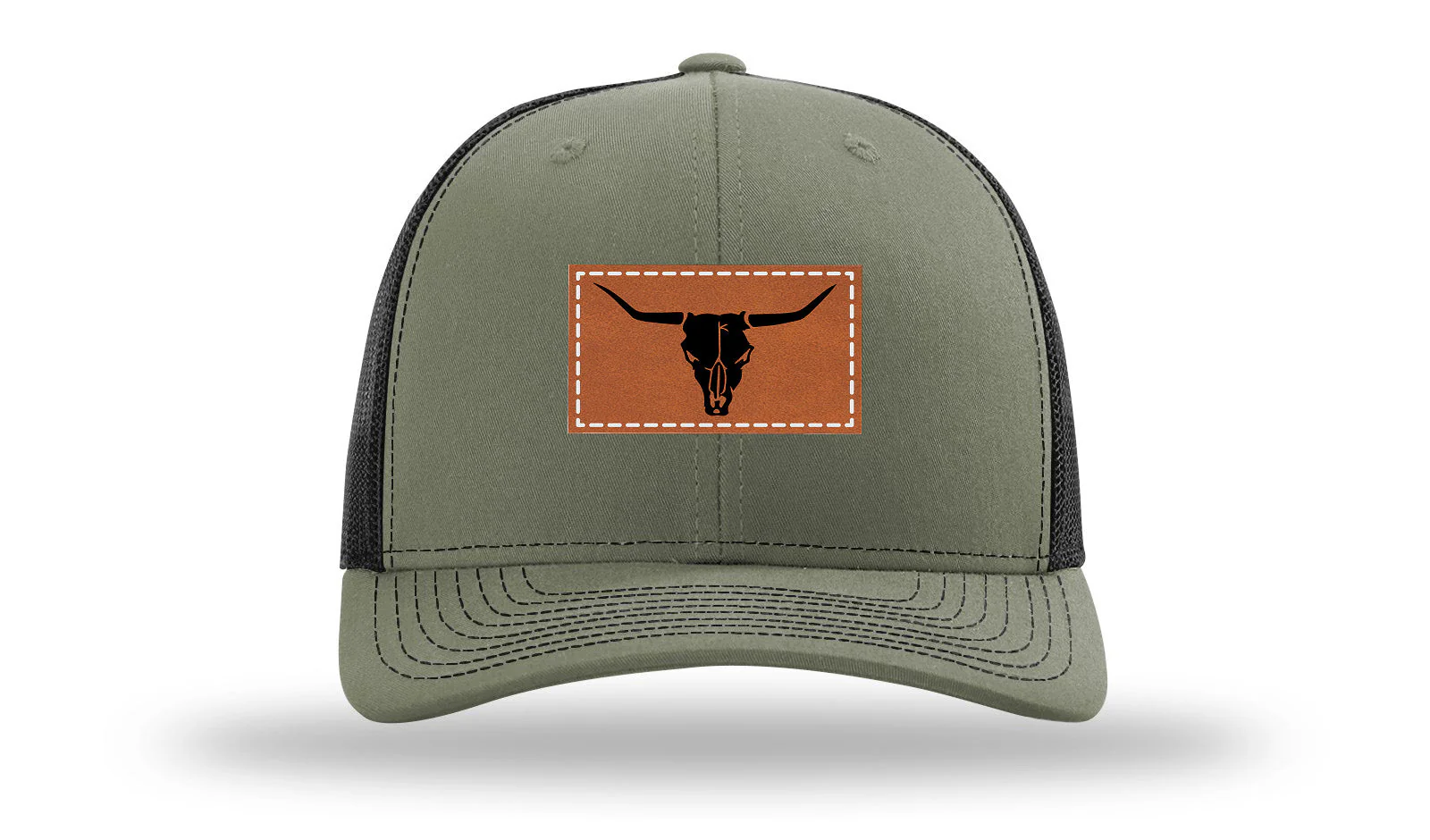 Cow Skull Leather Patch Richardson 112 Hat - Image 25