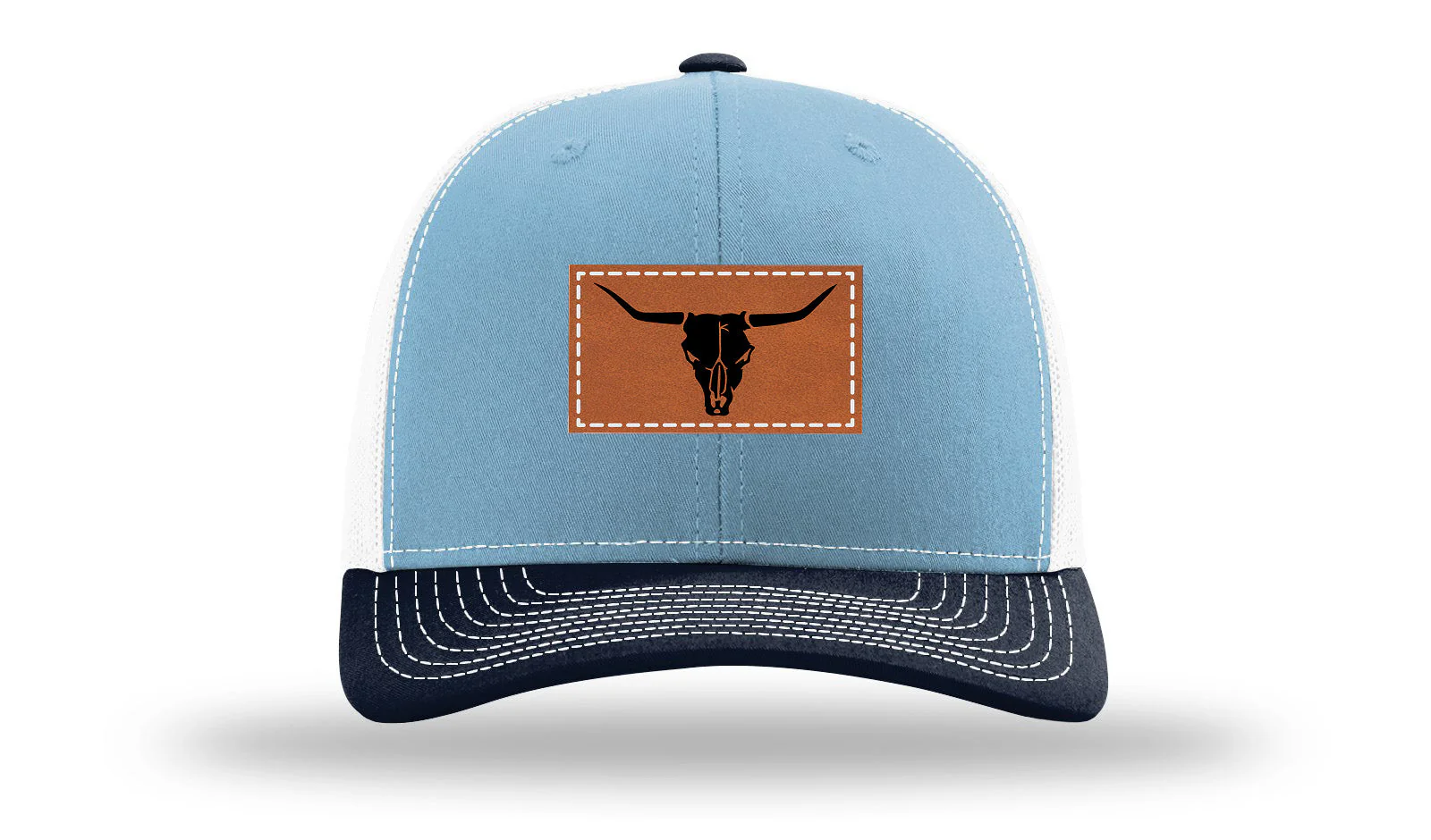 Cow Skull Leather Patch Richardson 112 Hat - Image 34