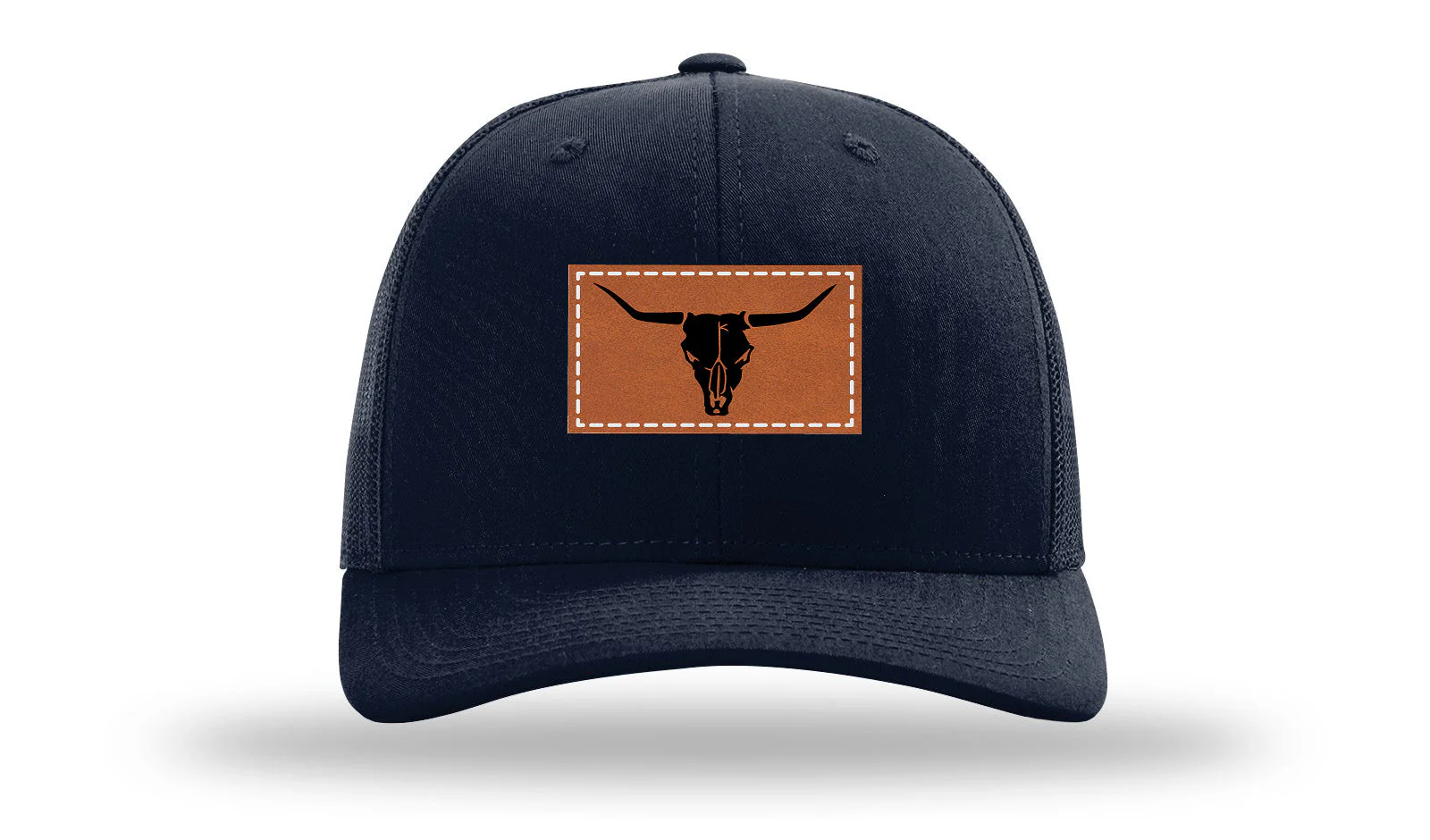 Cow Skull Leather Patch Richardson 112 Hat - Image 4