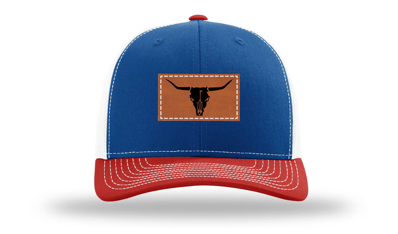 Cow Skull Leather Patch Richardson 112 Hat - Image 42