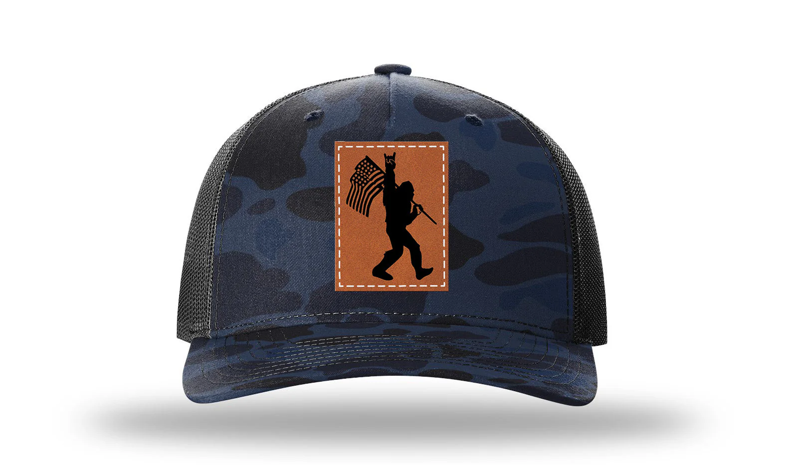 Sasquatch  Flag Leather Patch Richardson 112PFP Hat - Image 11