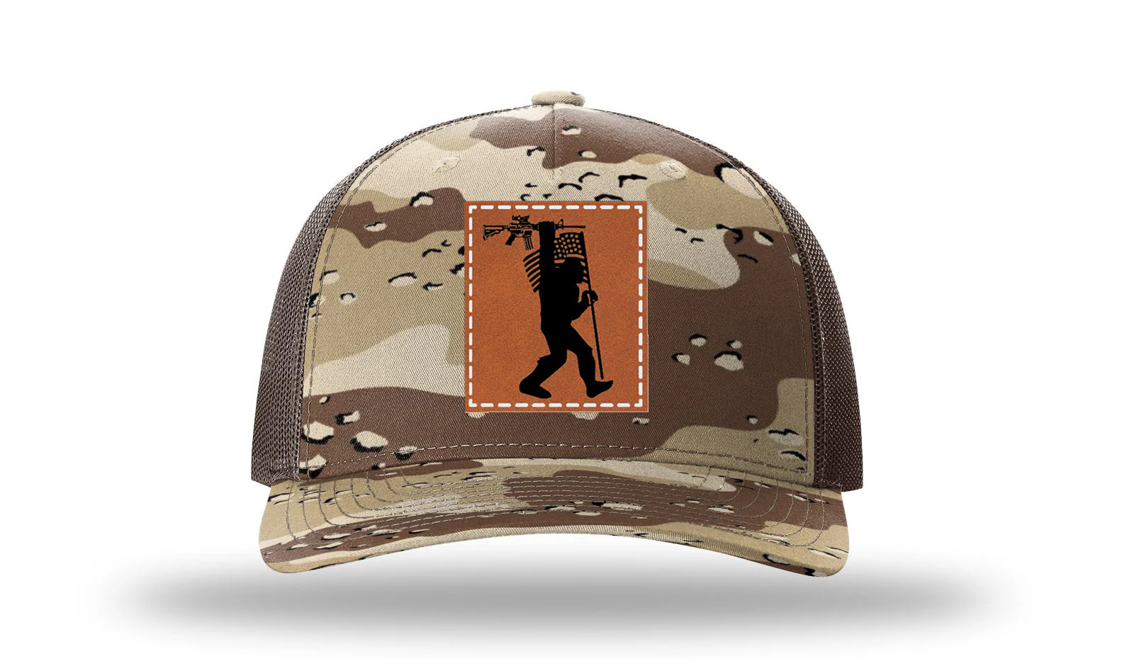 Squatch AR Flag  Leather Patch Richardson 112PFP Hat - Image 4