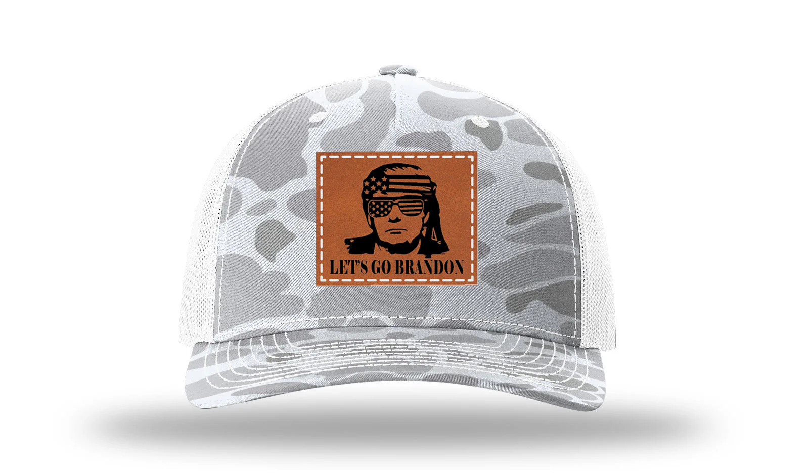 Trump Let's Go Brandon Leather Patch Richardson 112PFP Hat - Image 4