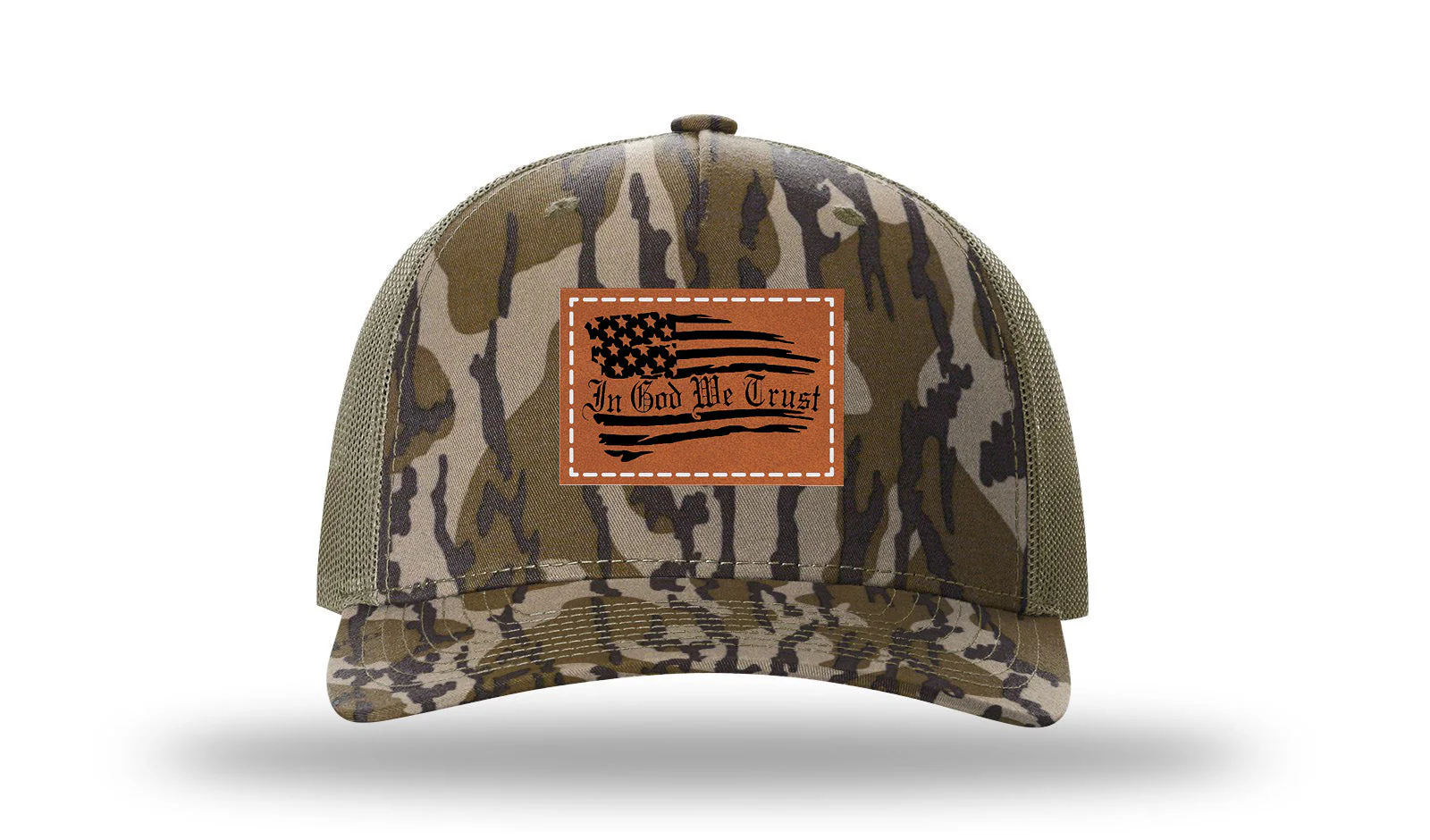 In God We Trust Leather Patch Richardson 112PFP Hat - Image 12