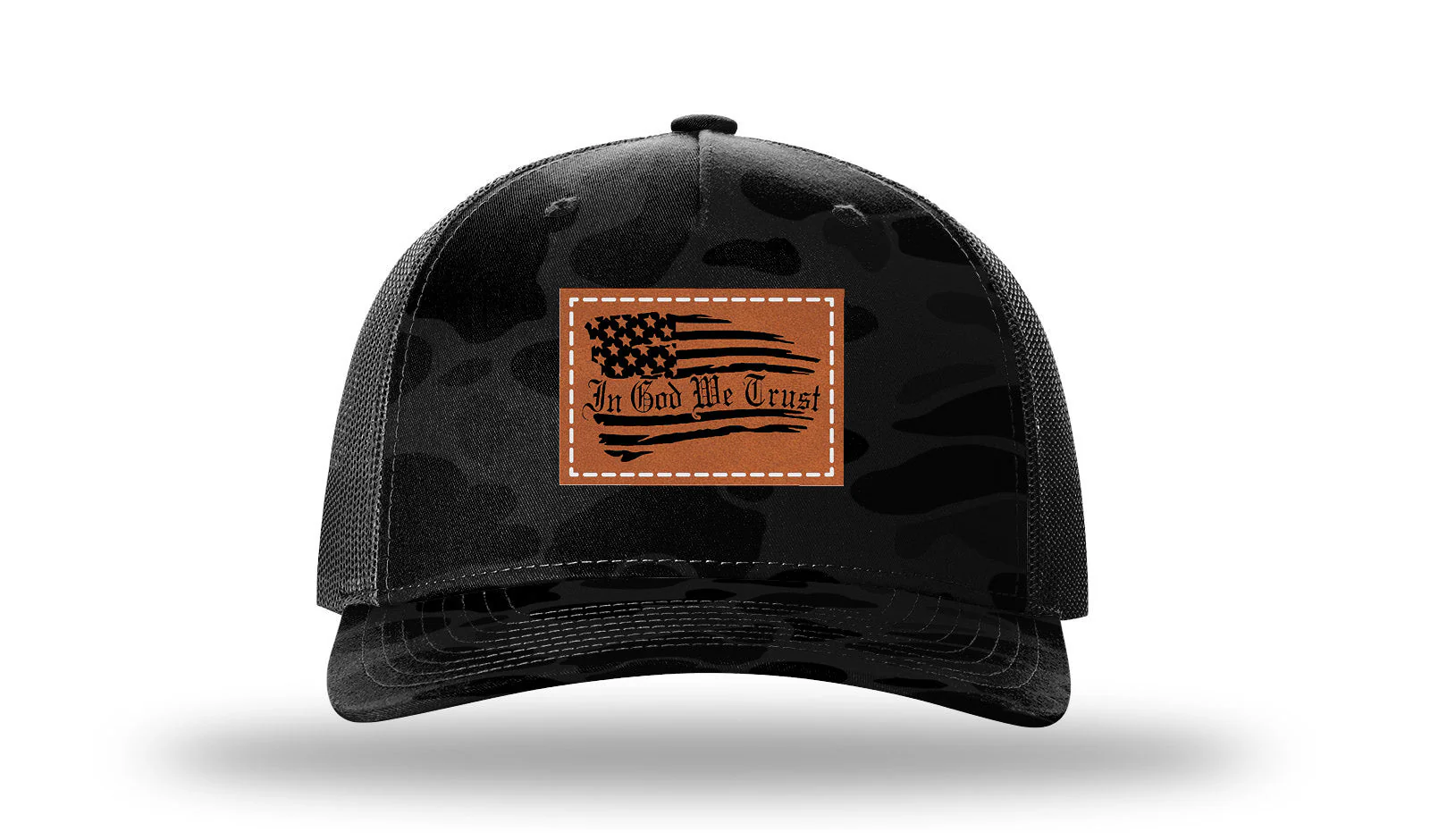 In God We Trust Leather Patch Richardson 112PFP Hat - Image 15