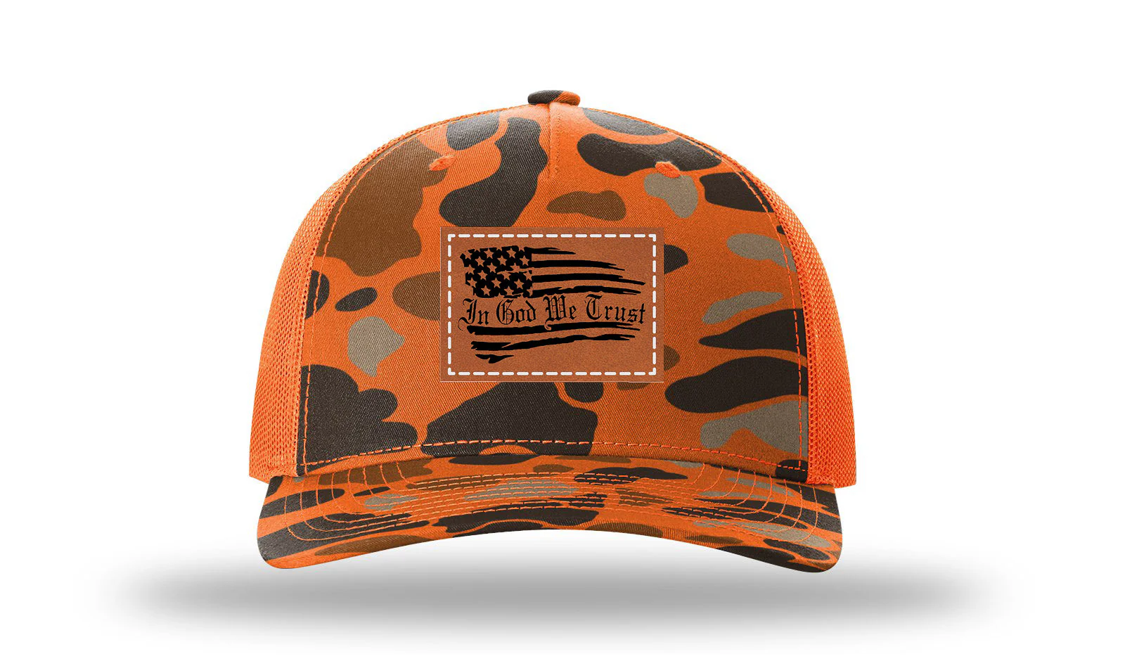 In God We Trust Leather Patch Richardson 112PFP Hat - Image 3
