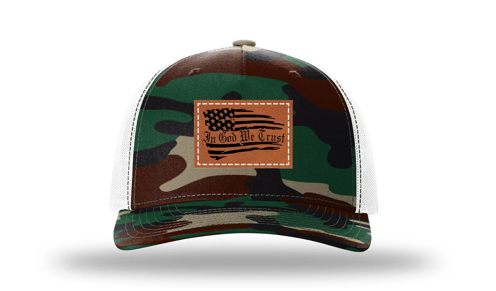 In God We Trust Leather Patch Richardson 112PFP Hat - Image 7