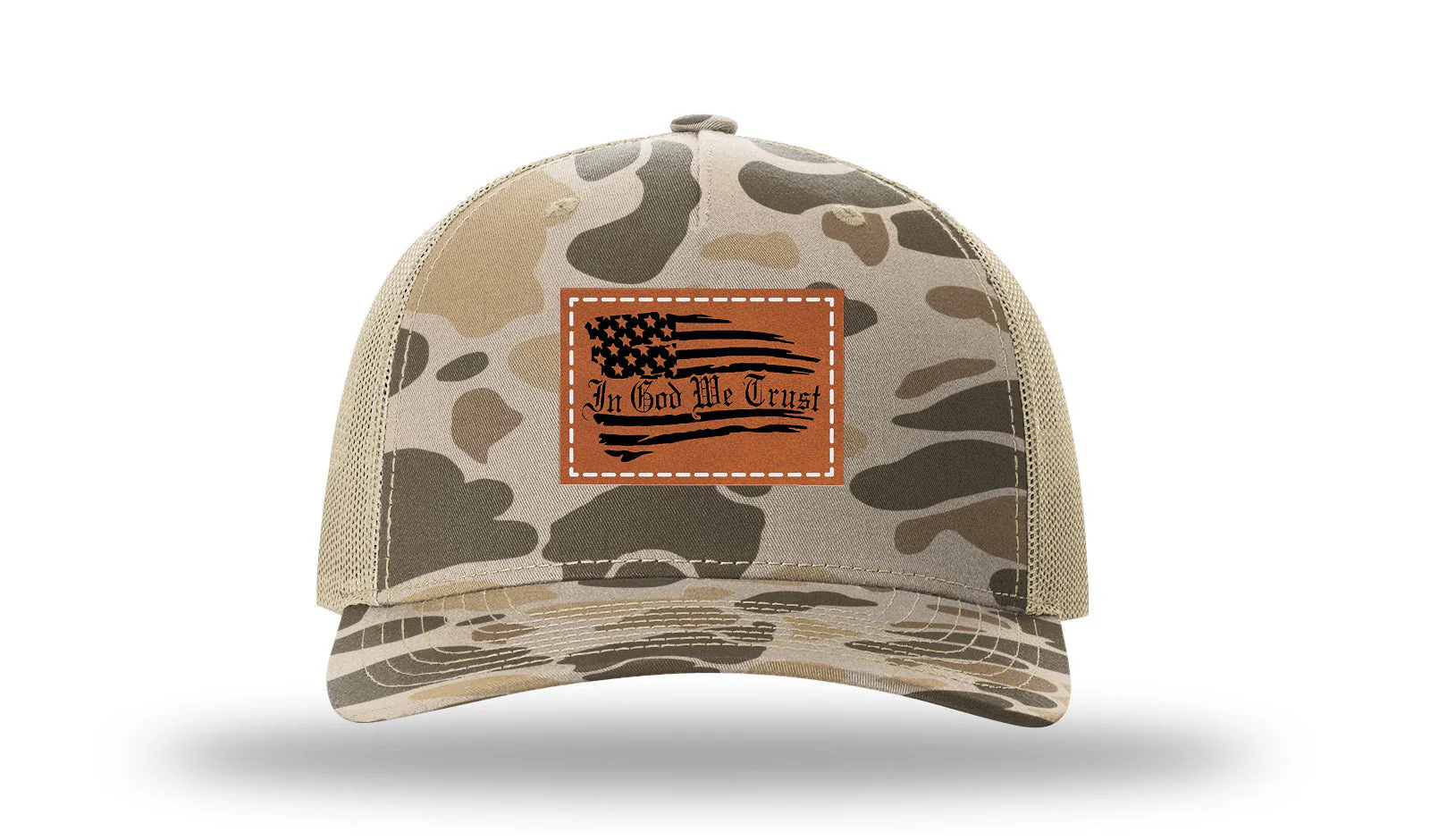 In God We Trust Leather Patch Richardson 112PFP Hat - Image 8