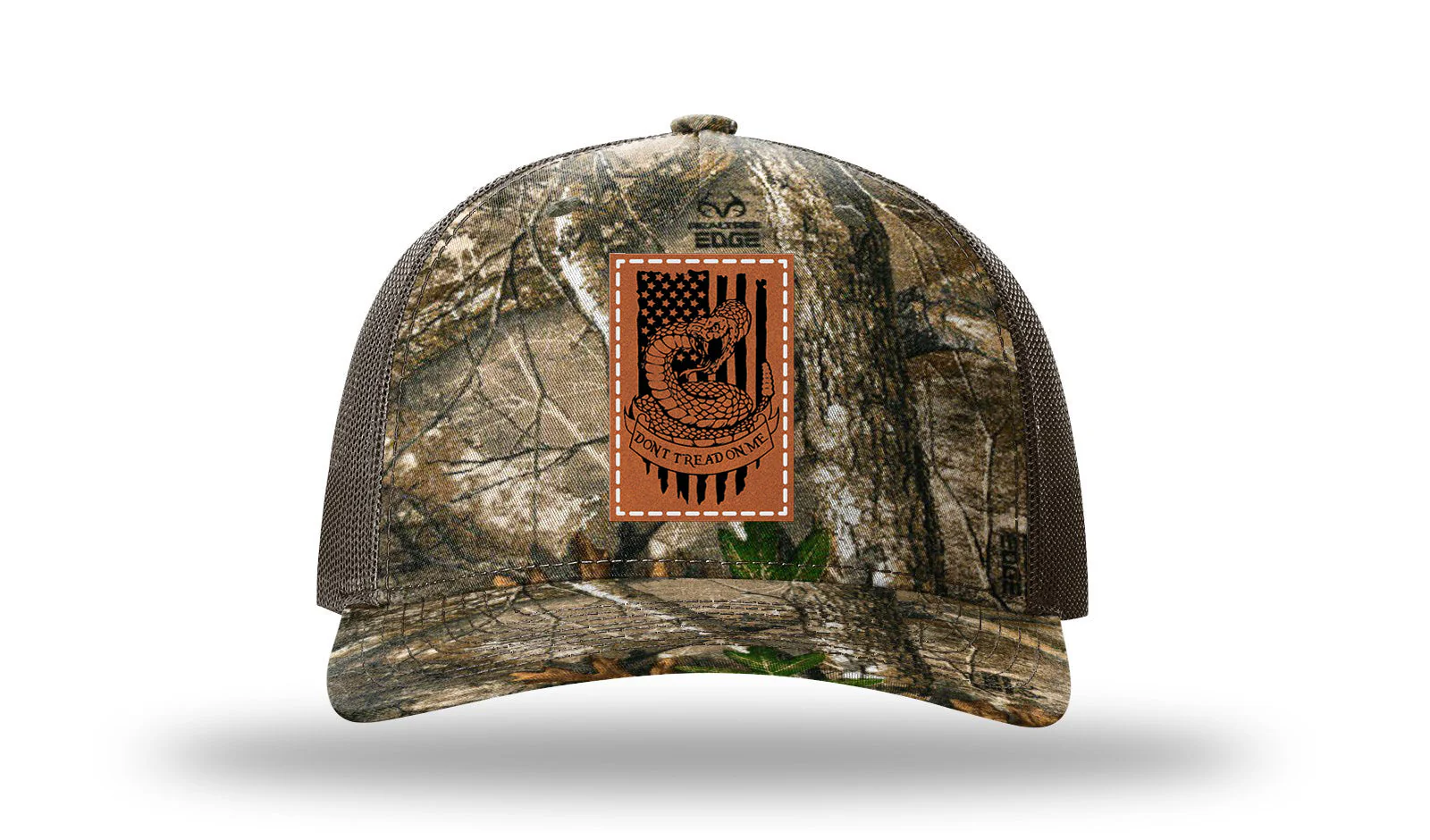 Don't Tread On Me Snake Leather Patch Richardson 112PFP Hat - Image 13