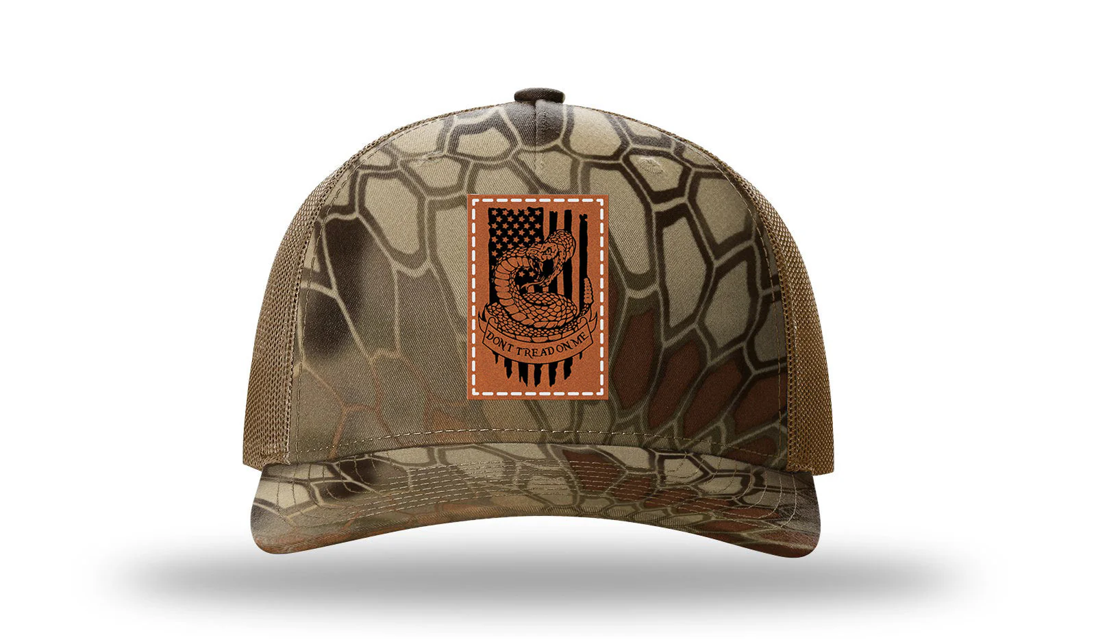 Don't Tread On Me Snake Leather Patch Richardson 112PFP Hat - Image 9