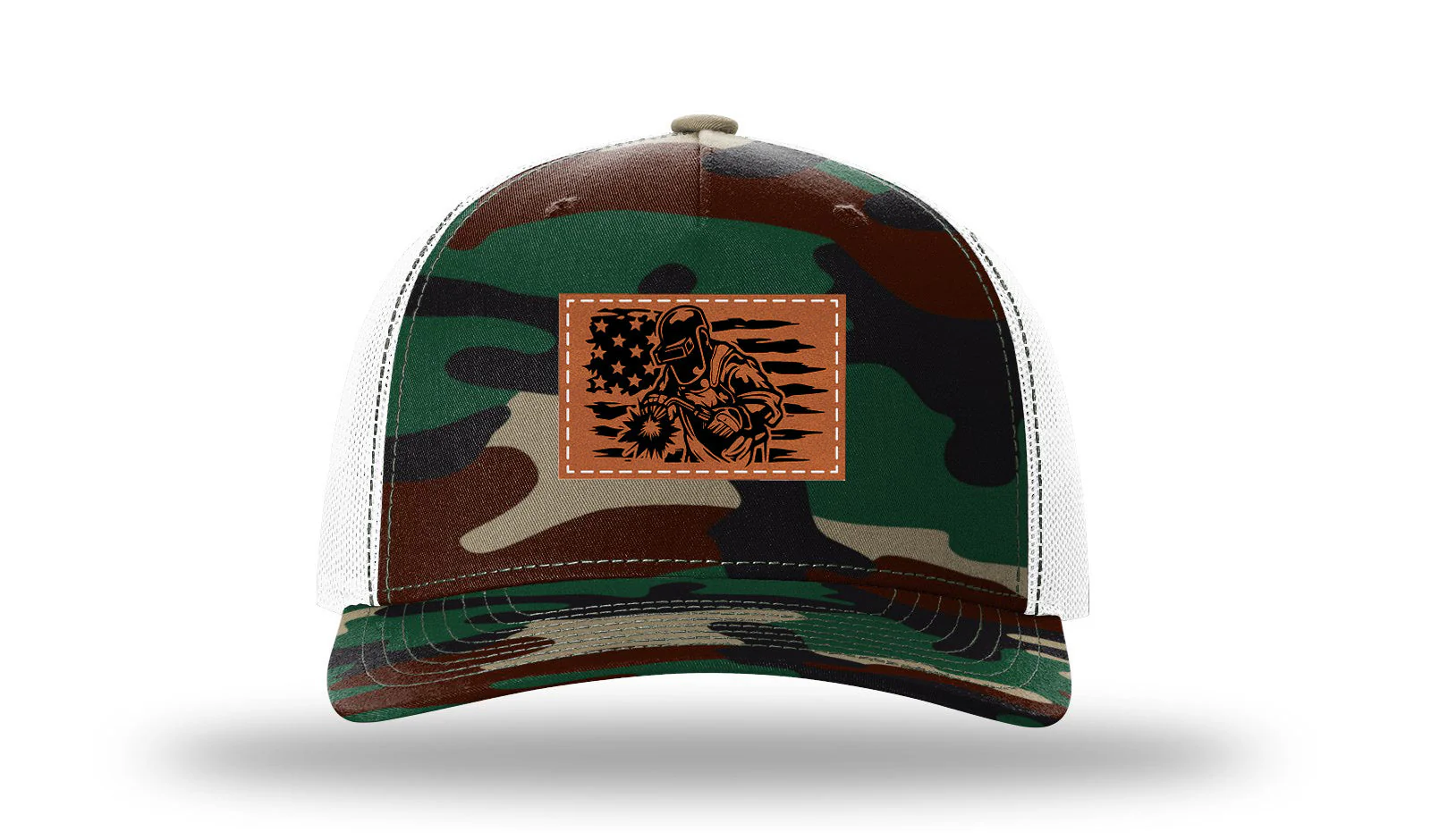 Welder Flag Leather Patch Richardson 112PFP Hat - Image 7