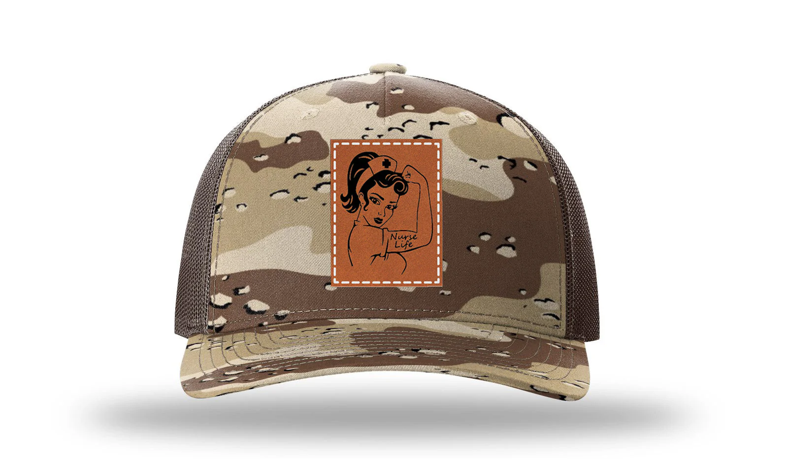 Nurse Life Girl Leather Patch Richardson 112PFP Hat - Image 5
