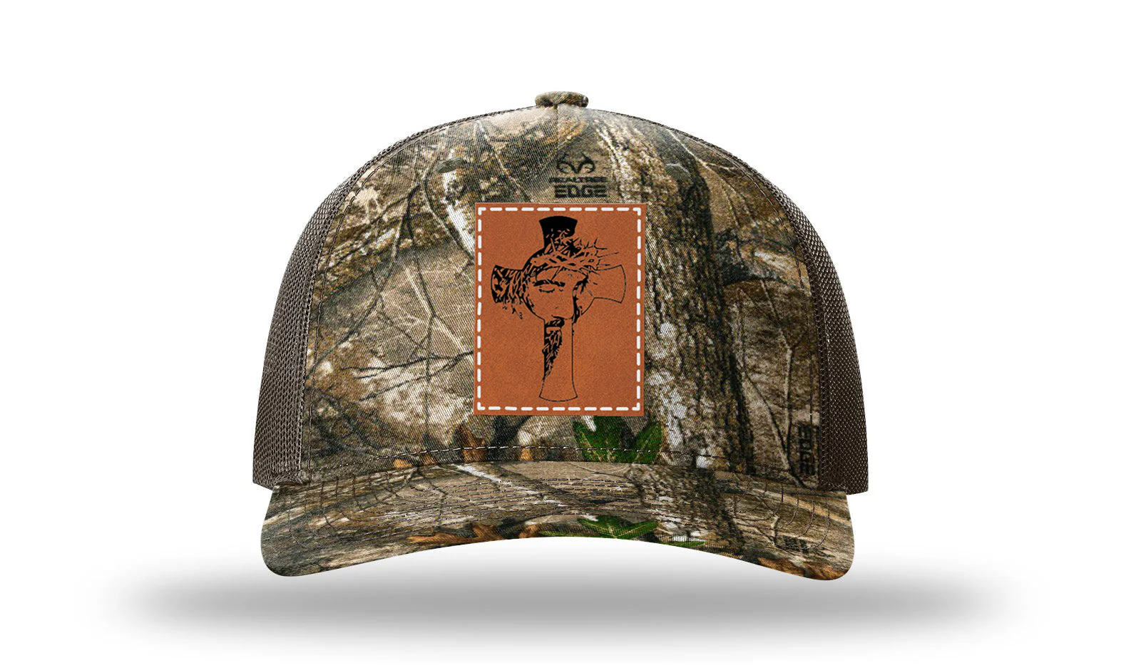 Jesus Cross Leather Patch Richardson 112PFP Hat - Image 12