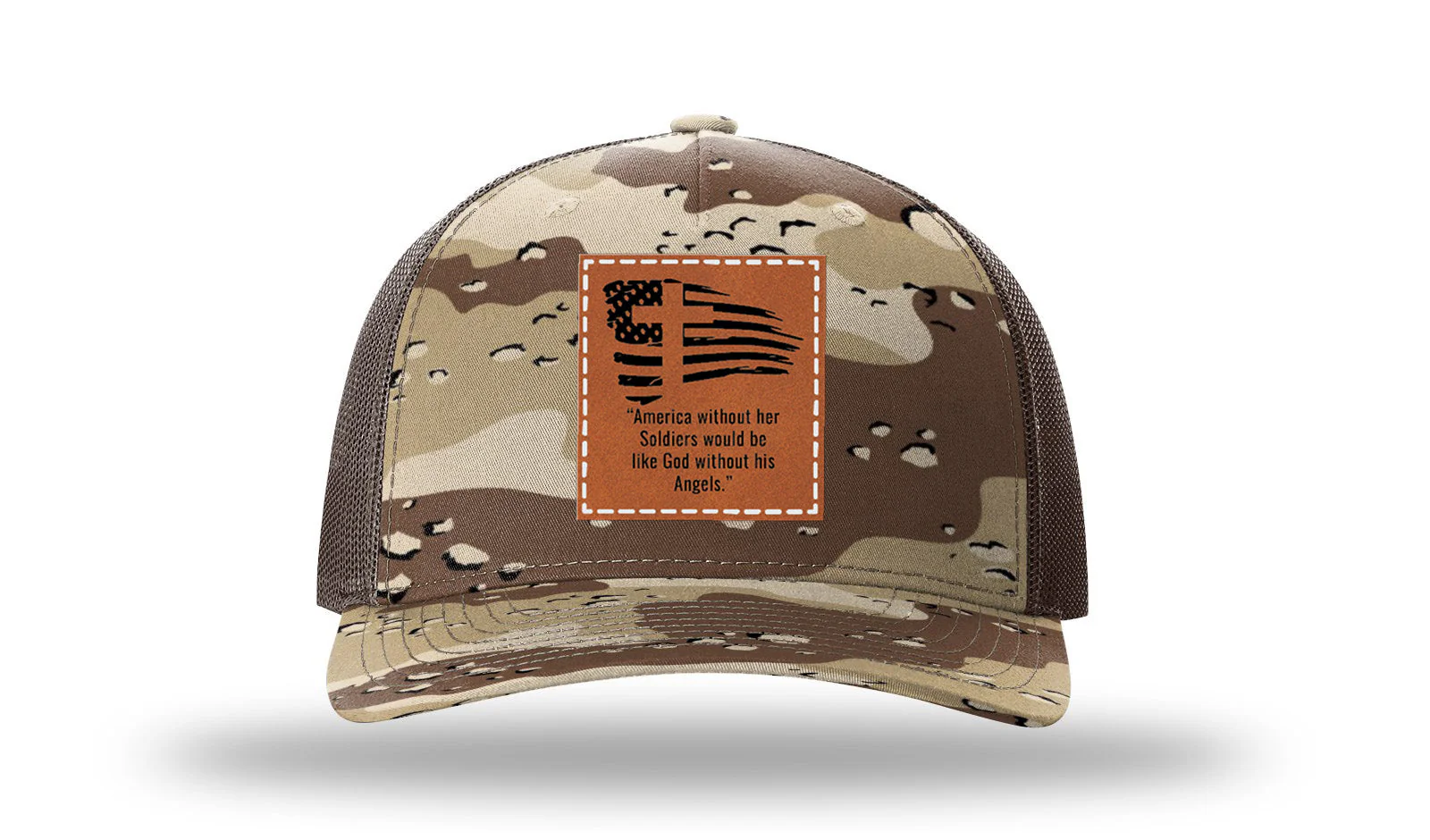 Soldiers and Angels Leather Patch Richardson 112PFP Hat - Image 5