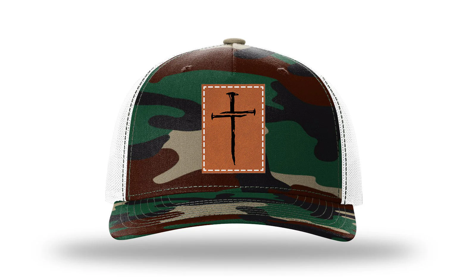 3 Nails Cross Leather Patch Richardson 112PFP Hat - Image 7