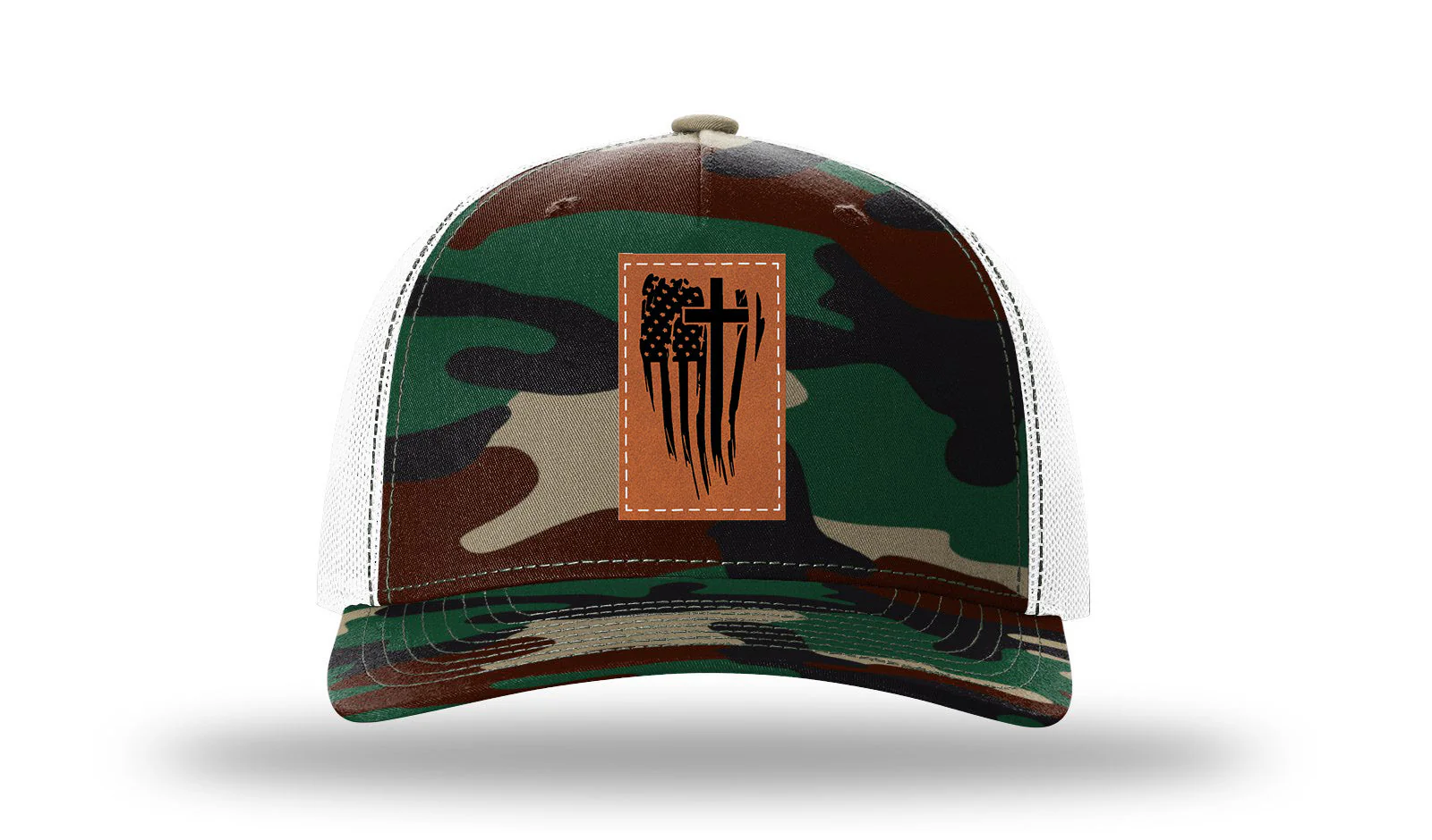 Cross Flag Leather Patch Richardson 112PFP Hat - Image 7