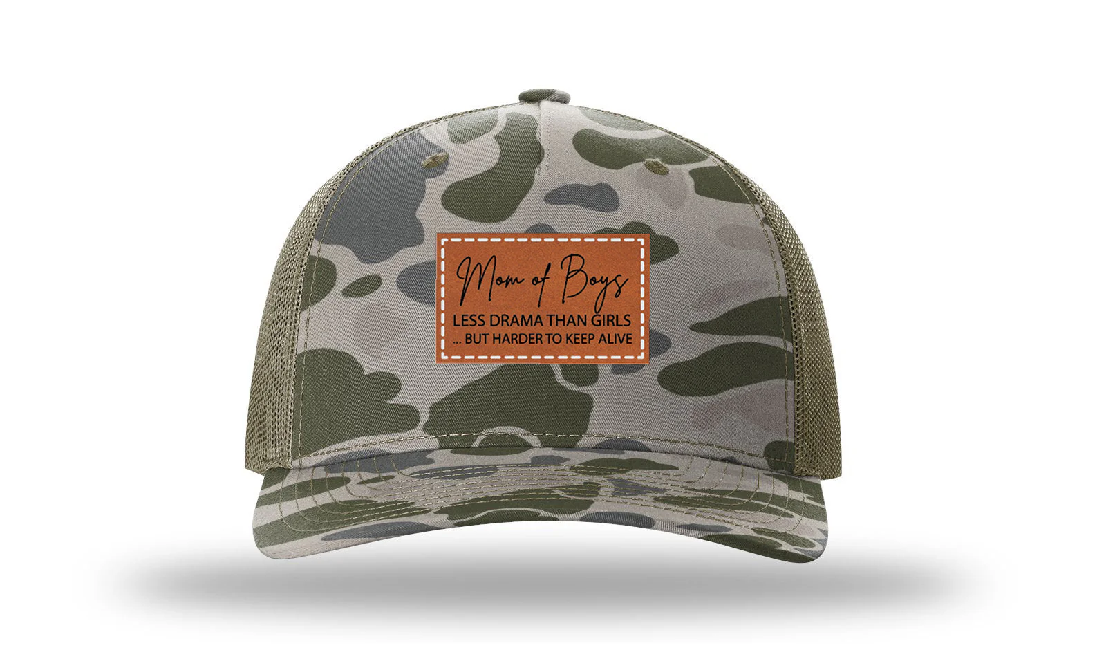 Mom of Boys Leather Patch Richardson 112PFP Hat