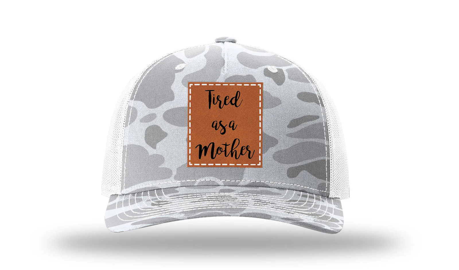 Tired As A Mother Leather Patch Richardson 112PFP Hat - Image 4